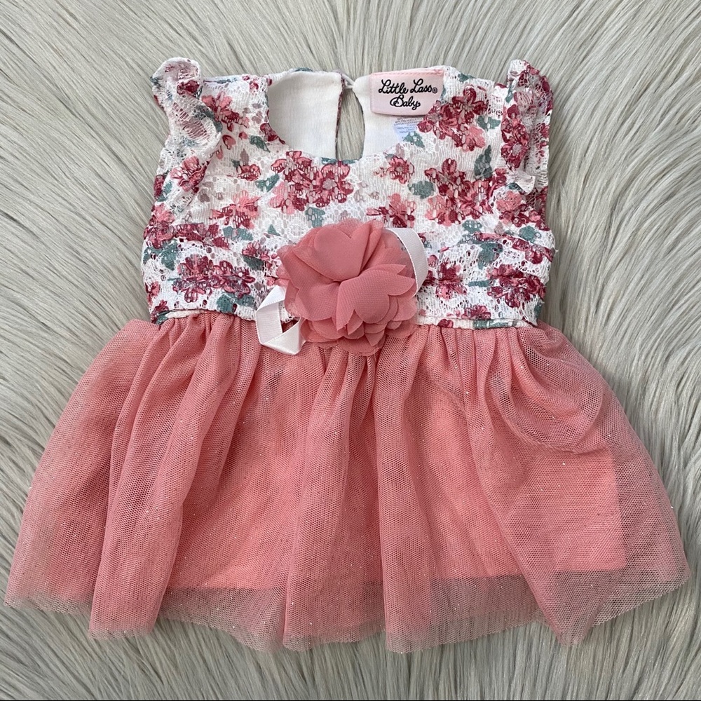 LITTLE LASS BABY Floral Dress with Tulle 3-6 Month